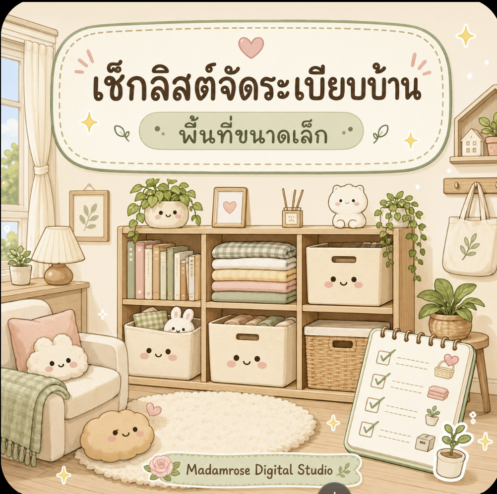 หน้าปกเช็กลิสต์จัดระเบียบบ้านและพื้นที่ขนาดเล็ก